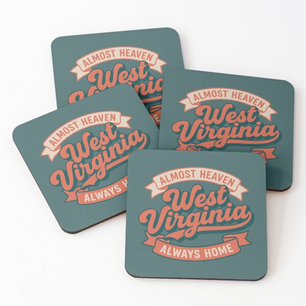 Item preview, West Virginia Almost Heaven Always Home Vintage Retro Ribbon Script designed and sold by Cozy-Old-Pub.