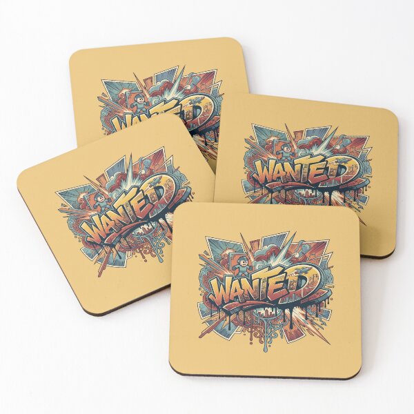 Item preview, WANTED Graffiti Splash Light Minimalist Comic Art designed and sold by MarCinu Art.