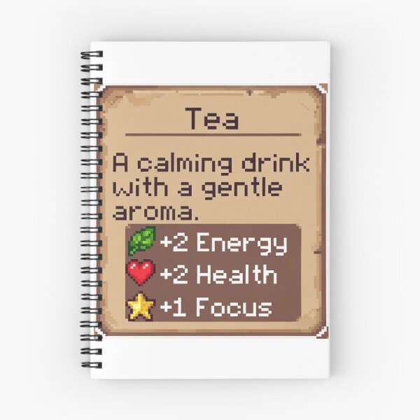 Item preview, Tea A Calming Drink With A Gentle Aroma +2 Energy +2 Health +1 Focus RPG Gamer Tea Lover Gift designed and sold by GrumpySableye.