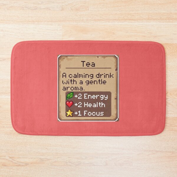 Item preview, Tea A Calming Drink With A Gentle Aroma +2 Energy +2 Health +1 Focus RPG Gamer Tea Lover Gift designed and sold by GrumpySableye.