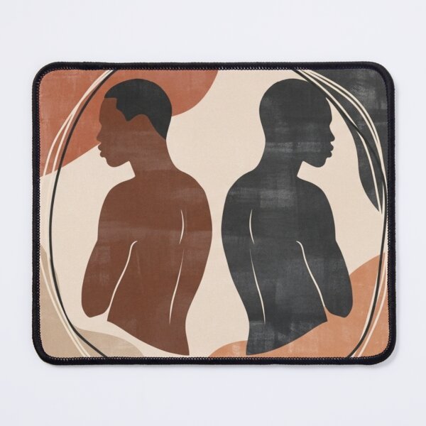 Item preview, Brotherhood — Dual Black Male Silhouette Art Print | Afrocentric Modern Wall Decor | Abstract Terracotta Poster designed and sold by nancysdaughter.