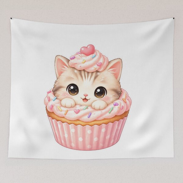 Item preview, Cute Kitten Inside Cupcake Kawaii Dessert Design designed and sold by Sadia  Jannat.