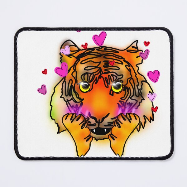 Item preview, Maple the Tiger hearts blushing emoji - animalz designed and sold by Ashley’sAnimalz.