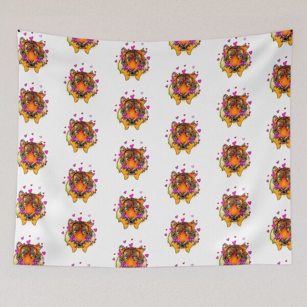 Item preview, Maple the Tiger hearts blushing emoji - animalz  designed and sold by Ashley’sAnimalz.