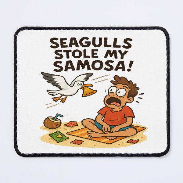 Item preview, Seagulls Stole My Samosa Funny Goa Beach – Indian Street Food Humor Vacation Design designed and sold by Globalcitytees.