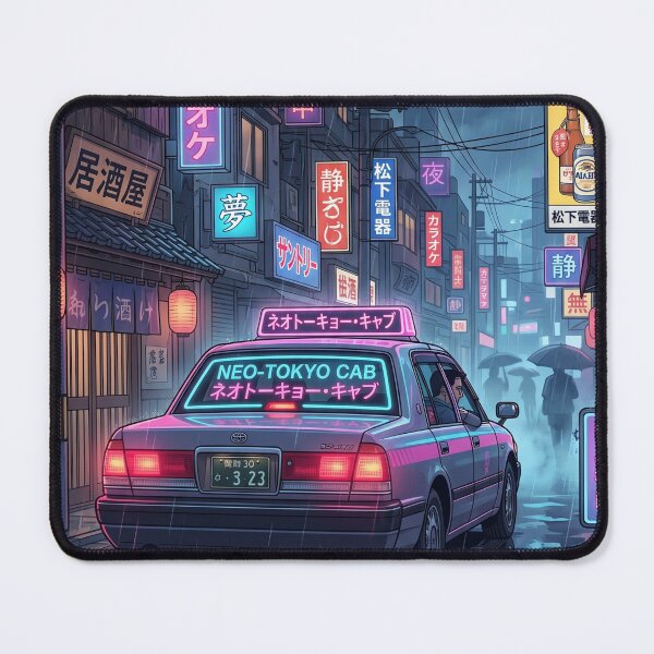 Item preview, Cyberpunk Neo Tokyo Taxi Rainy Neon Night Retro Vaporwave Art designed and sold by UltimateJapan.