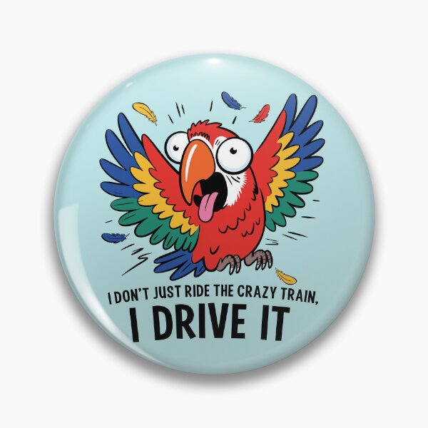 Item preview, Crazy Parrot "I Drive the Crazy Train" Funny Bird Design designed and sold by ArthousePromos.