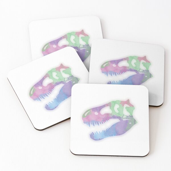 Item preview, T-Rex Watercolor Silhouette – Prehistoric Dinosaur Skull Art | Soft Grunge Pastel Design designed and sold by Grimtech Workshop.