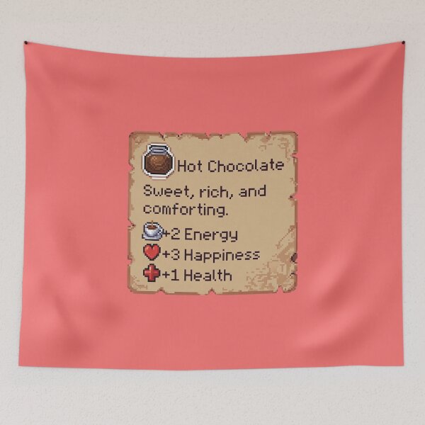 Item preview, Hot Chocolate Sweet, Rich, And Comforting. +2 Energy +3 Happiness +1 Health Gaming RPG Buff Drink designed and sold by GrumpySableye.