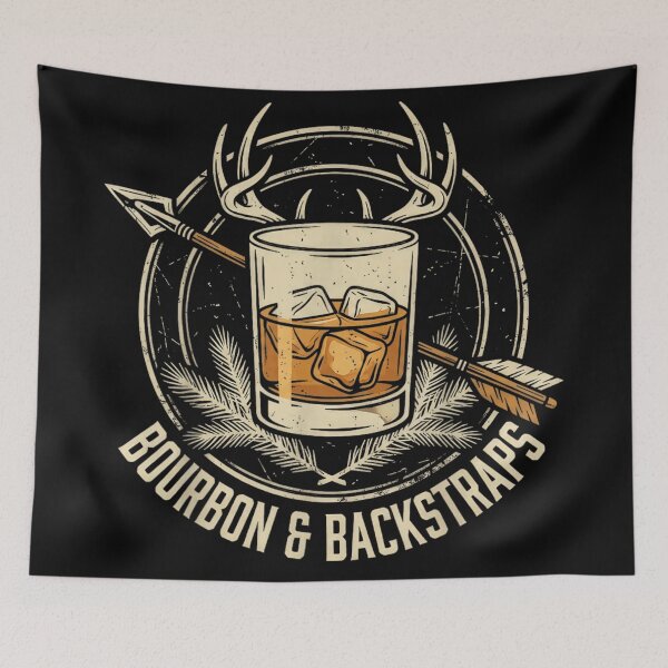 Item preview, Bourbon and Backstraps Deer Hunting Season Whiskey Lover Outdoorsman Archery Gift designed and sold by KrystinaGiGi.