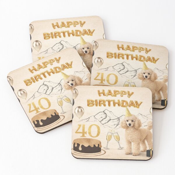 Item preview, Poodle 40th Birthday Dog Card designed and sold by GivingJoy.