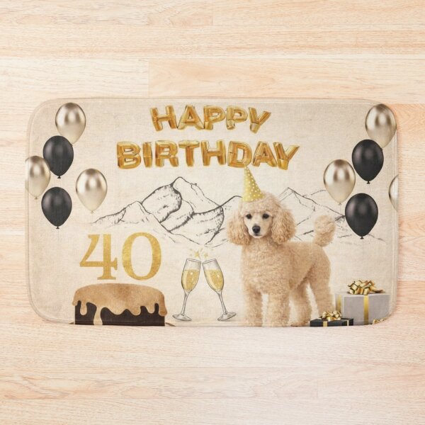 Item preview, Poodle 40th Birthday Dog Card designed and sold by GivingJoy.