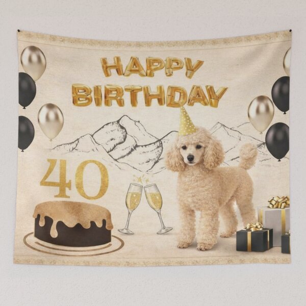 Item preview, Poodle 40th Birthday Dog Card designed and sold by GivingJoy.