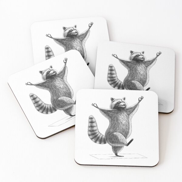 Item preview, Raccoon doing yoga designed and sold by NIKITA KORENKOV NikKor.