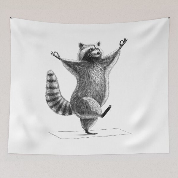Item preview, Raccoon doing yoga designed and sold by NIKITA KORENKOV NikKor.