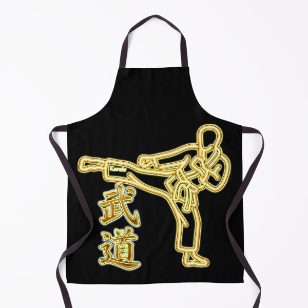 Item preview, Neon Gold Karate Fighter High Kick - Martial Arts Silhouette designed and sold by DigitalArtDesignLab.