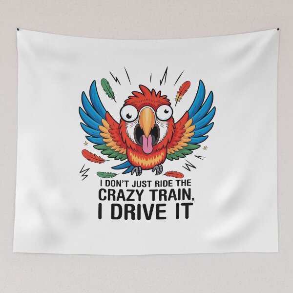 Item preview, Intense Crazy Parrot Graphic - Bold Funny Bird Art designed and sold by ArthousePromos.