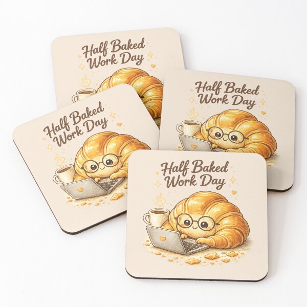 Item preview, Half Baked Work Day Croissant | Cute Cozy Work From Home Kawaii Pastry designed and sold by PopCulturePixel.