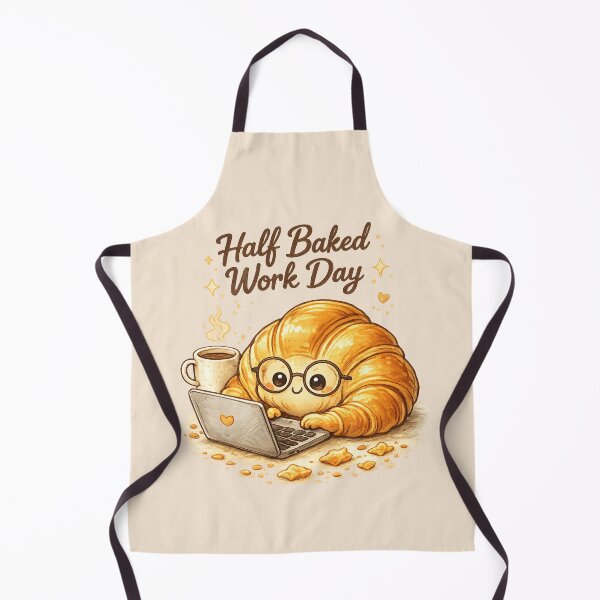 Item preview, Half Baked Work Day Croissant | Cute Cozy Work From Home Kawaii Pastry designed and sold by PopCulturePixel.