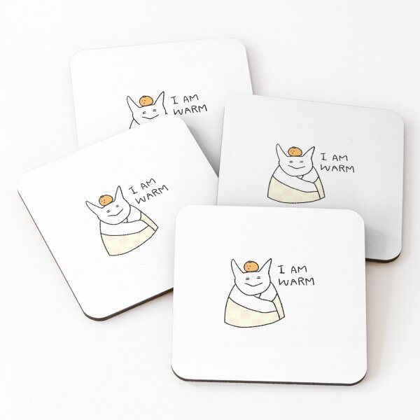 Item preview, I Am Warm Cat Sticker | Cozy White Cat Blanket Tangerine | Cute Comfort Doodle Art designed and sold by lazydayz16.