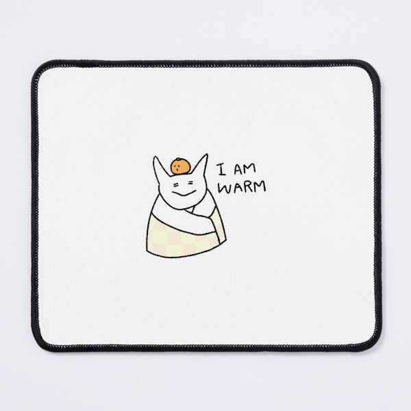Item preview, I Am Warm Cat Sticker | Cozy White Cat Blanket Tangerine | Cute Comfort Doodle Art designed and sold by lazydayz16.