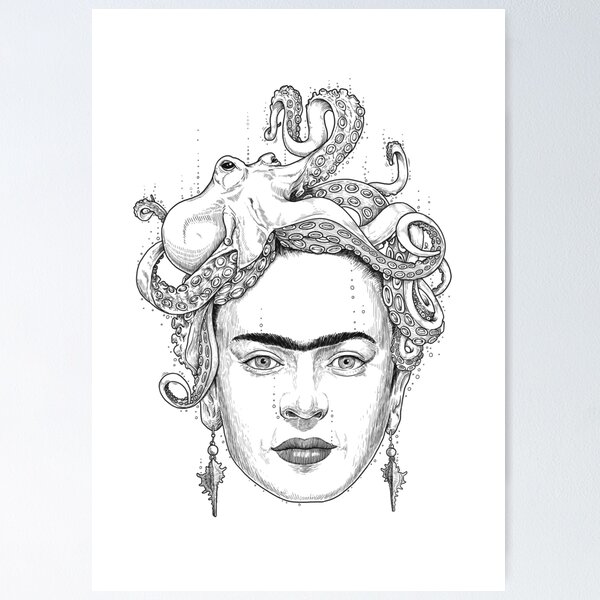 Item preview, Frida Kahlo Octopus Drawing designed and sold by NIKITA KORENKOV NikKor.