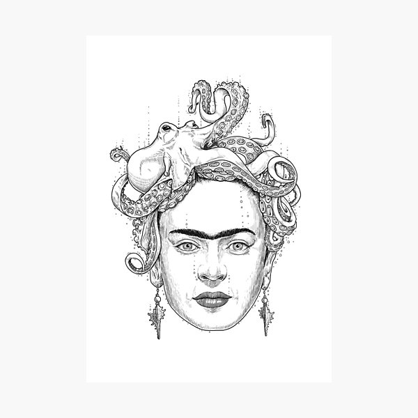Item preview, Dibujo de pulpo de Frida Kahlo designed and sold by NIKITA KORENKOV NikKor.