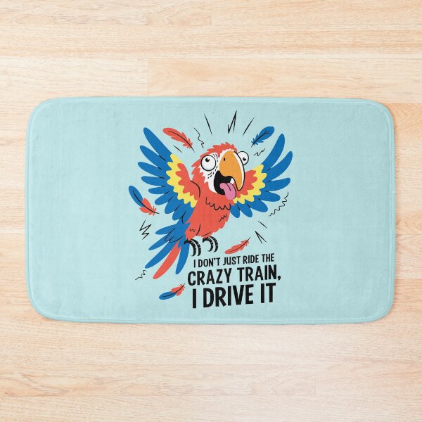 Item preview, Crazy Parrot "I Drive the Crazy Train" Funny Bird Design designed and sold by ArthousePromos.