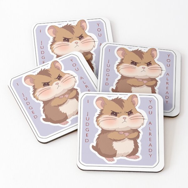 Item preview, I Judged You Already Cute Angry Hamster Sticker – Funny Grumpy Kawaii Animal Meme designed and sold by pn_terest.