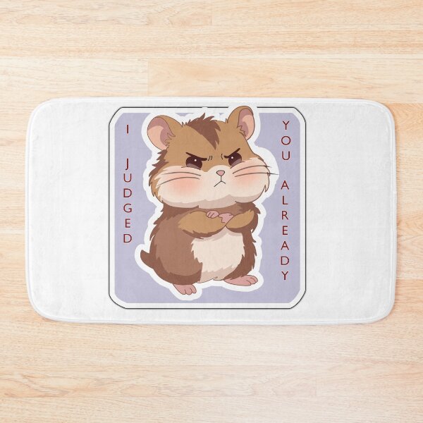 Item preview, I Judged You Already Cute Angry Hamster Sticker – Funny Grumpy Kawaii Animal Meme designed and sold by pn_terest.