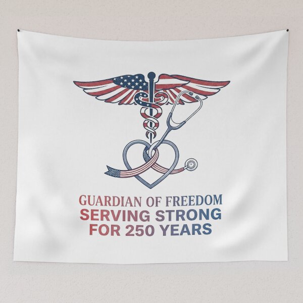 Item preview, Guardian of Freedom Serving Strong for 250 Years – Patriotic Nurse & Doctor USA Medical Design designed and sold by softgraphics.