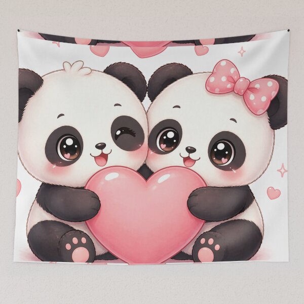 Item preview, Cute Panda Couple Love Kawaii Romantic Design designed and sold by Sadia  Jannat.