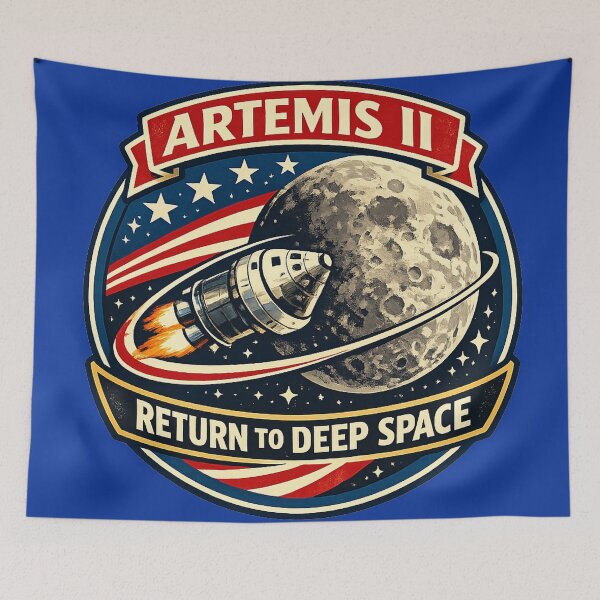 Item preview, Artemis II Retro Badge Vintage Mission designed and sold by UnicornDreamers.