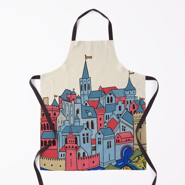 Item preview, Colourful Medieval Town Illustration Design designed and sold by MariOyama.