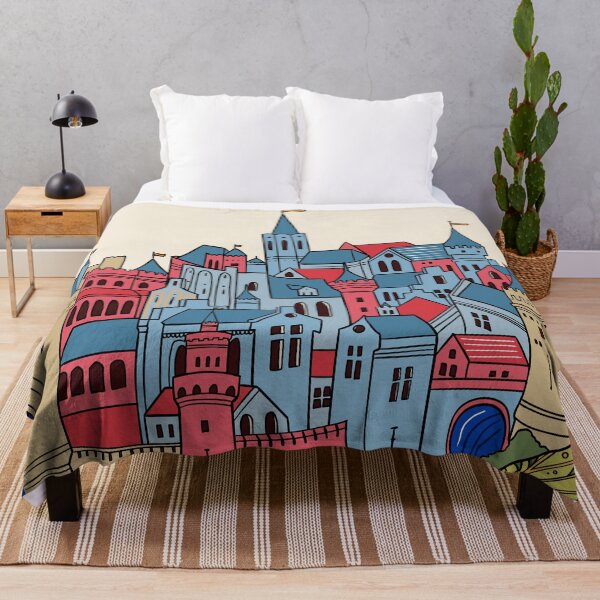 Item preview, Colourful Medieval Town Illustration Design designed and sold by MariOyama.