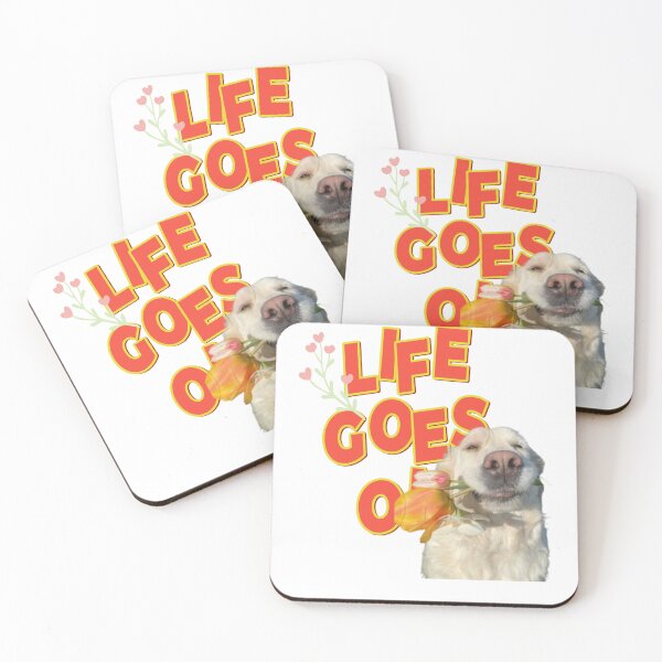 Item preview, Life Goes On Cute Dog with Flower – Funny Aesthetic Pet Quote Design designed and sold by ravenRM.