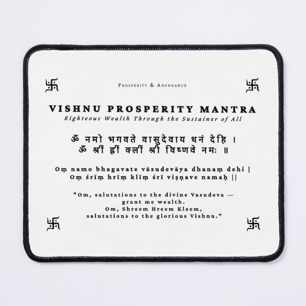 Item preview, Vishnu Prosperity Mantra – Stability, Wealth & Divine Order | Sanskrit Spiritual Text Art designed and sold by InevitableAum.