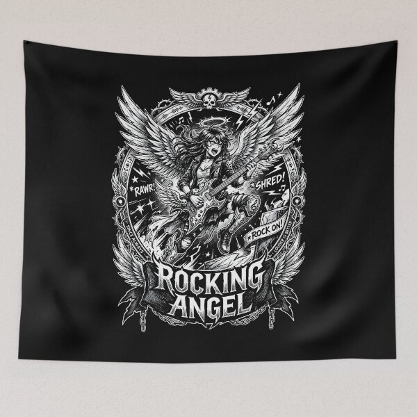 Item preview, Rocking Angel Guitarist Manga Style Fallen Angel designed and sold by SplashTastic.