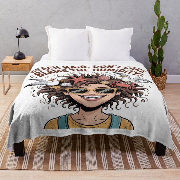 Item preview, Beach Hair Don’t Care Blame the Humidity Funny Goa Beach– Summer Vacation Travel Humor Design designed and sold by Globalcitytees.