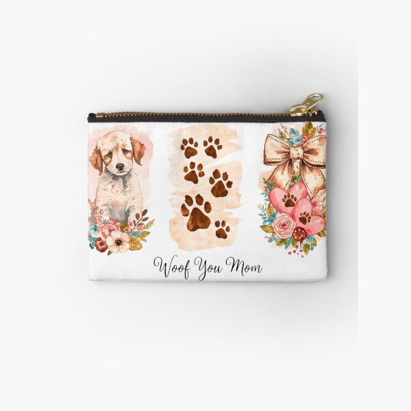 Item preview, Watercolor Pup: Paw Prints and Floral Bow designed and sold by Serenelyart.