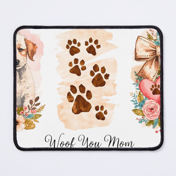 Item preview, Watercolor Pup: Paw Prints and Floral Bow designed and sold by Serenelyart.