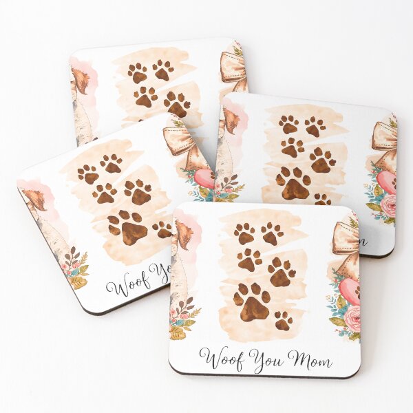 Item preview, Watercolor Pup: Paw Prints and Floral Bow designed and sold by Serenelyart.