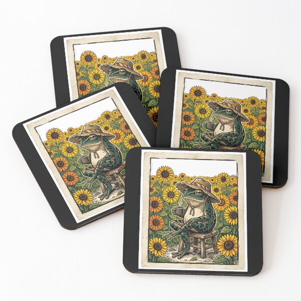 Item preview, Coffee lover Frog Summer Sunflower  designed and sold by Colorfulman.
