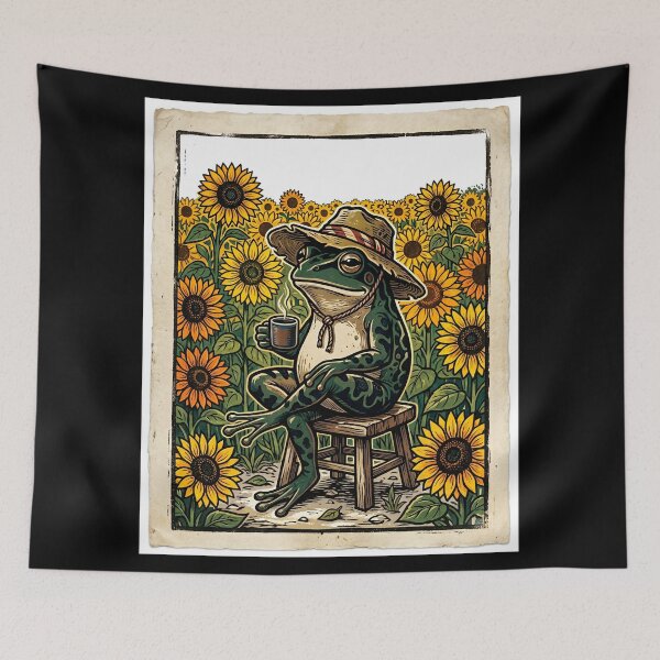 Item preview, Coffee lover Frog Summer Sunflower  designed and sold by Colorfulman.