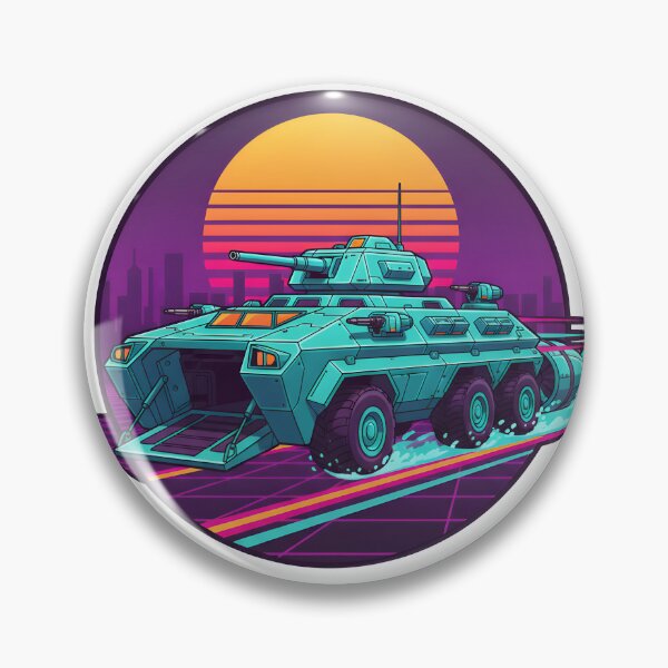 Item preview, Retro Futuristic Armoured Tank Neon City Vaporwave Style. designed and sold by The-T-In-Retro.