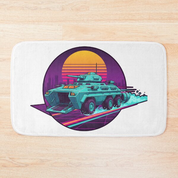 Item preview, Retro Futuristic Armoured Tank Neon City Vaporwave Style. designed and sold by The-T-In-Retro.