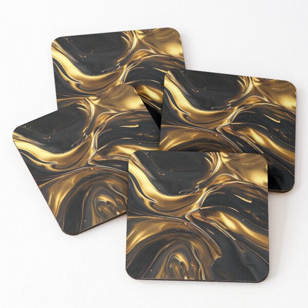 Item preview, Luxury Liquid Gold and Deep Black Marble Abstract designed and sold by Sirin1712.