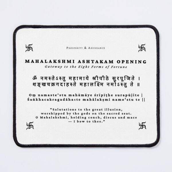 Item preview, Mahalakshmi Ashtakam – Eight Forms of Wealth & Abundance | Sanskrit Sacred Text Art designed and sold by InevitableAum.