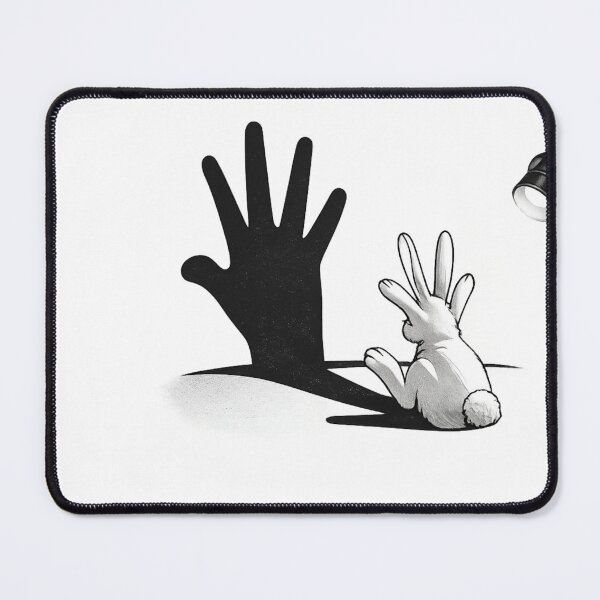 Item preview, Rabbit Shadow Hand Art Surreal Bunny Design designed and sold by SoftSproutstu.