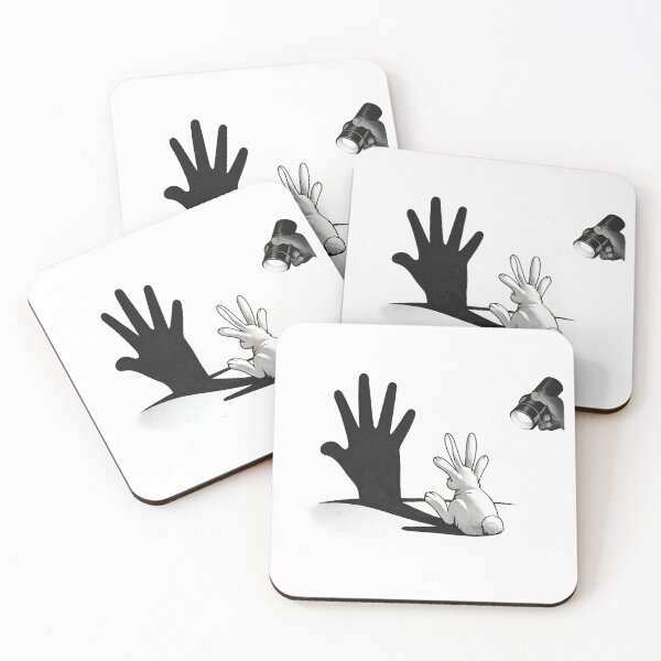 Item preview, Rabbit Shadow Hand Art Surreal Bunny Design designed and sold by SoftSproutstu.